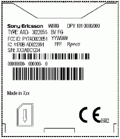 Sony Ericsson W880i  FCC