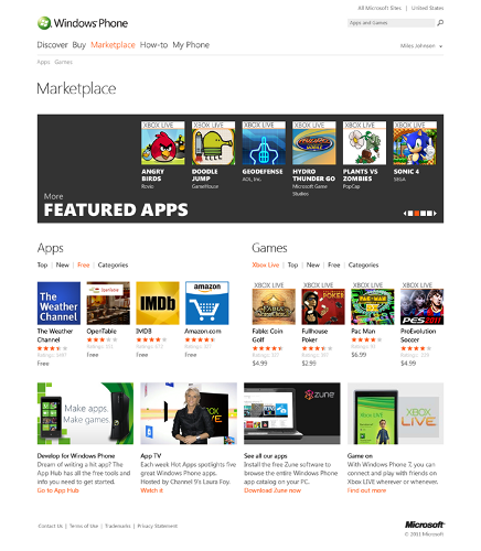 Windows Phone Marketplace Web